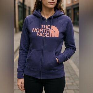 The North Face Half Dome Full Zip Hoodie Womens Small Faded Blue